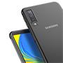 TPU Hülle für Samsung Galaxy A7 2018 Case Silikon Cover Transparent mit Farbrand Handyhülle