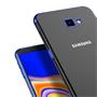 TPU Hülle für Samsung Galaxy J4 Plus Case Silikon Cover Transparent mit Farbrand Handyhülle