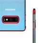 TPU Hülle für Samsung Galaxy S10 Plus Case Silikon Cover Transparent mit Farbrand Handyhülle