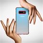 TPU Hülle für Samsung Galaxy S10 Plus Case Silikon Cover Transparent mit Farbrand Handyhülle