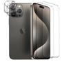 Panzerglas für Apple iPhone 15 Pro Max Schutzfolie 2x Kamera Schutzglas Folie 2x Panzerfolie